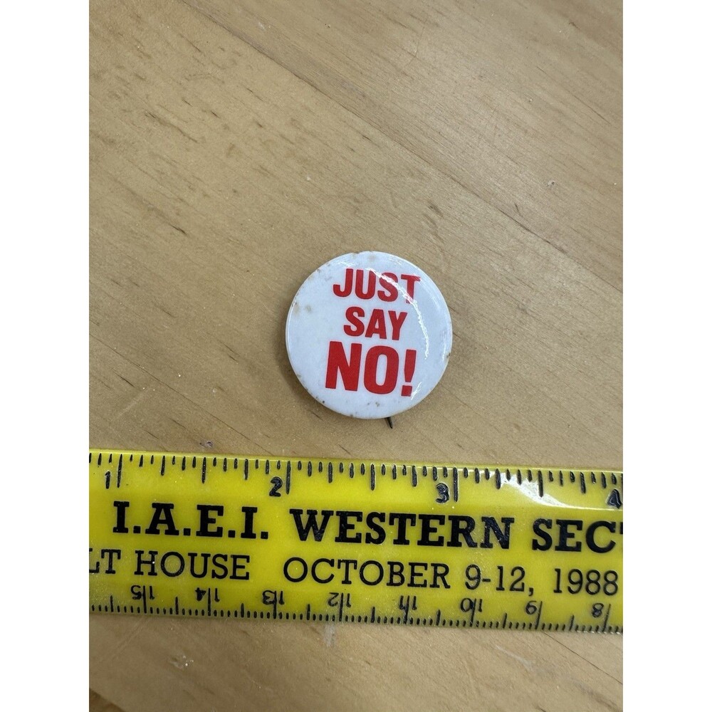 Just Say No! Campaigns Elections & Politics Pinback Button White Red Text